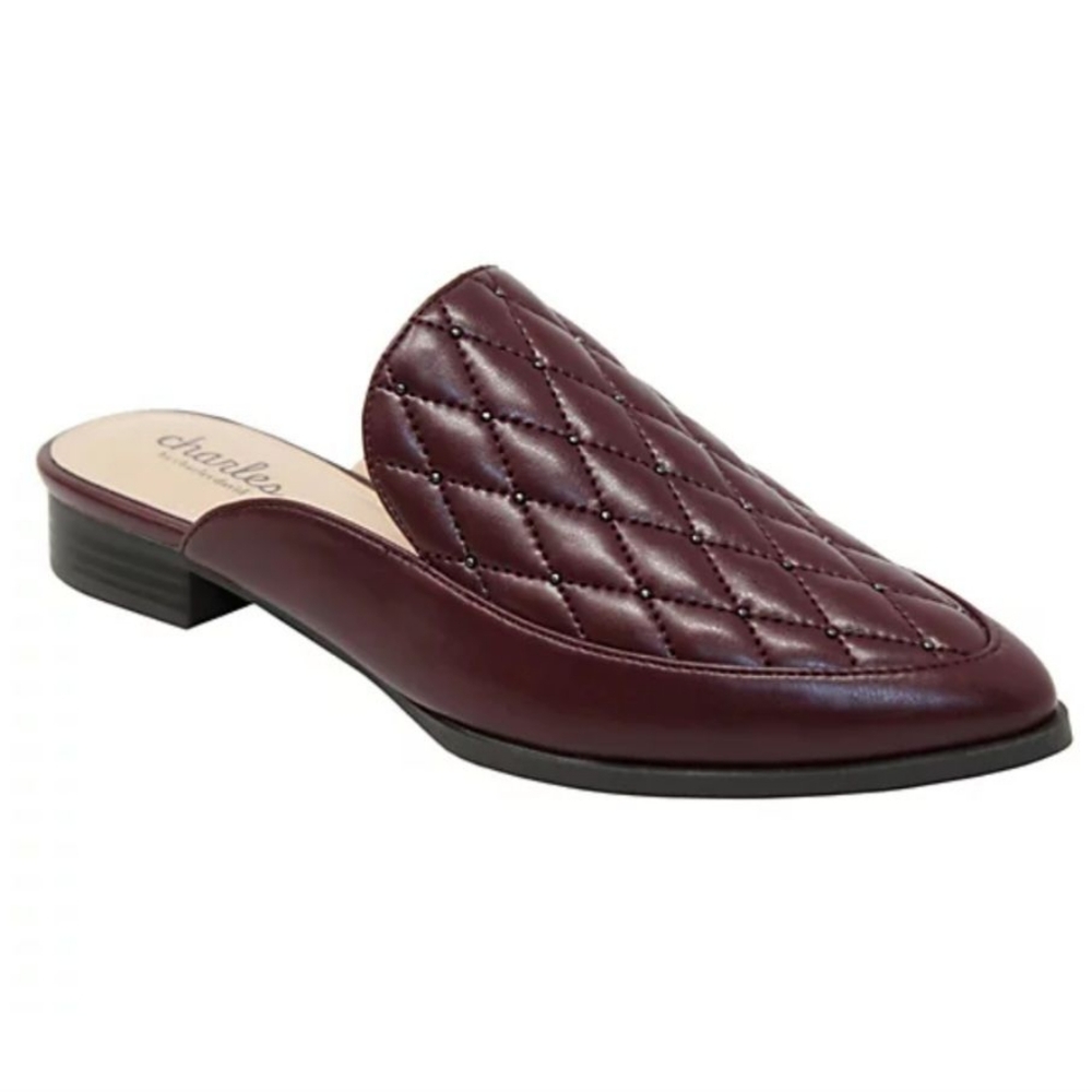 Charles by Charles David “Este” Deep Maroon Quilted Mule Flats
 Size 8.5